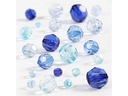 Creativ Company Facettenperlen 4-12 mm Blau, 170 Stück