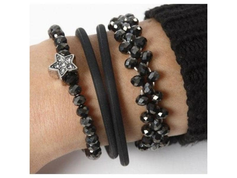 Creativ Company Glasschliffperlen 3 mm x 4 mm Schwarz