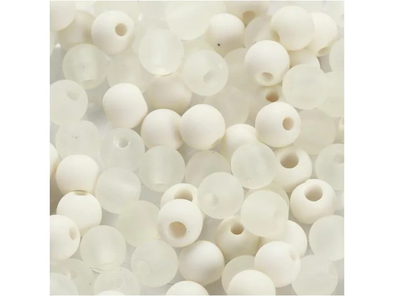 Creativ Company Kunststoffperlen 6 mm, Weiss, 150 Stk.