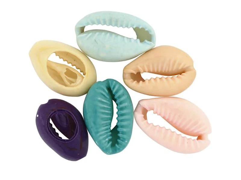 Creativ Company Perlen Muscheln, 20 mm, bunt, 6 Stk.