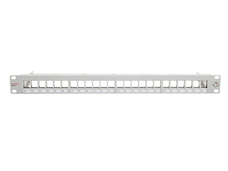 Dätwyler Cables Patchpanel KS 24x für 24x RJ45 Keystone 19 Rack grau