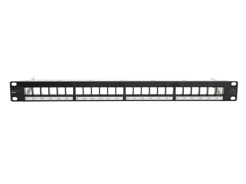 Dätwyler Cables Patchpanel KS 24x für 24x RJ45 Keystone 19 Rack schwarz