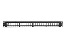 Dätwyler Cables Patchpanel KS 24x für 24x RJ45 Keystone 19 Rack schwarz