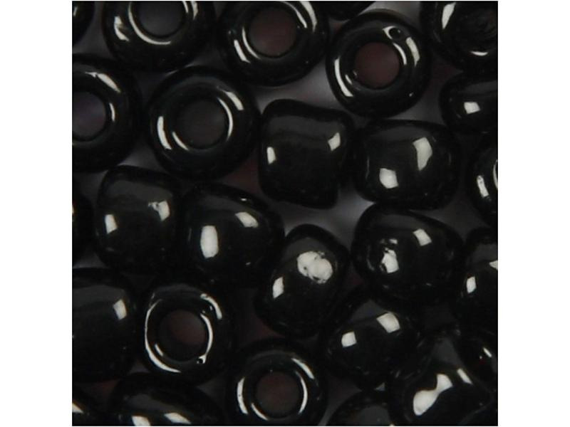 Creativ Company Rocailles-Perlen 8/0 Schwarz glanz