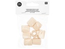 Rico Design Holzperlen Makramee Nature, 8 Stück