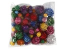 Creativ Company Pompon 5-40 mm Glitzer, 150 Stück, farbig assortiert