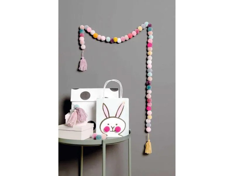 Rico Design Pompon Set Ø 3 cm Natur Mix, 24 Stück