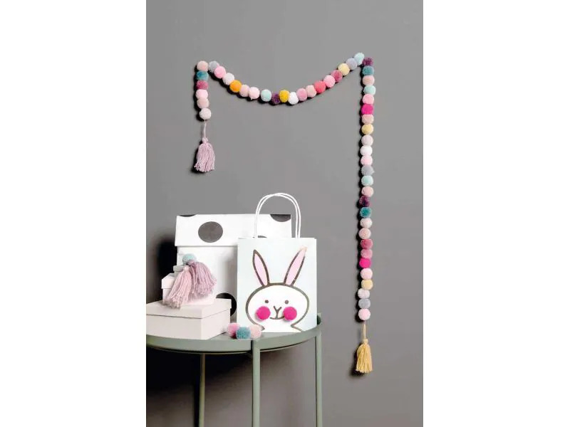 Rico Design Pompon Set Ø 3 cm Pastell Mix, 24 Stück