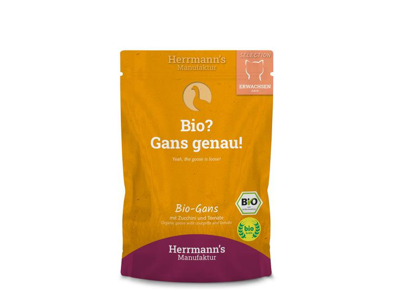 Herrmann's Nassfutter Bio Gans mit Zucchini und Tomaten, 20 x 100g