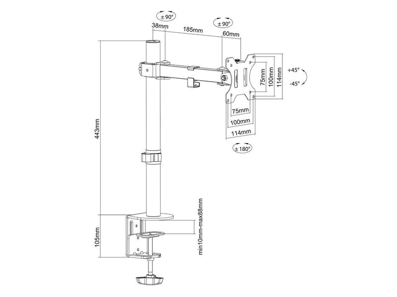 Neomounts by NewStar Tischhalterung FPMA-D540BLACK bis 8 kg – Schwarz