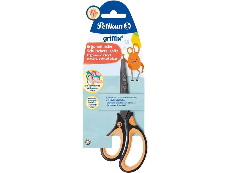Pelikan Schere Griffix 15 cm Linkshänder, Neon Black
