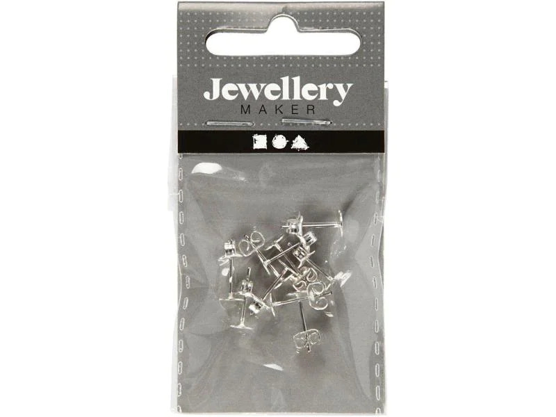 Creativ Company Ohrring 13 mm Versilbert, 10 Stk.
