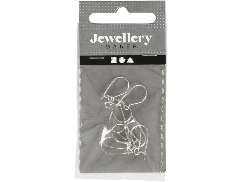 Creativ Company Ohrring 15 mm Versilbert, 10 Stk.