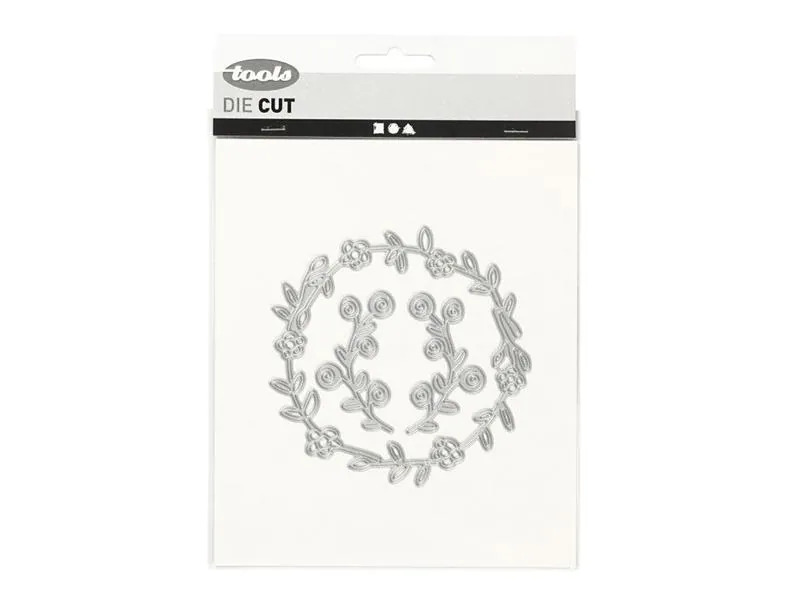 Creativ Company Stanzschablone 10.2 x 10 cm, Blumenkranz