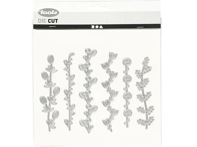Creativ Company Stanzschablone 14.3 x 12.3 cm, Blumenranken