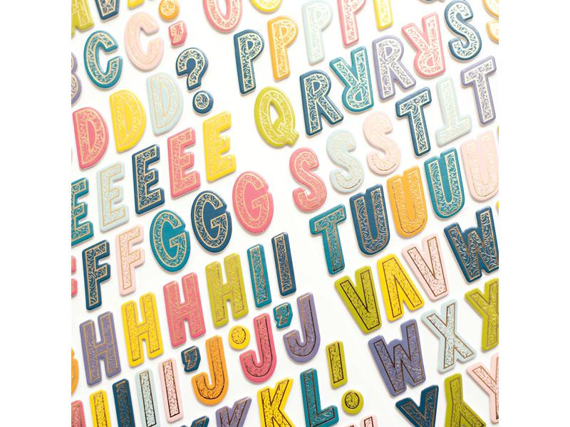 American Crafts 3D-Sticker Alphabet 130 Stück