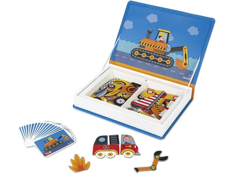 Janod Beschäftigungsspielzeug Magnetbuch Fahrzeuge