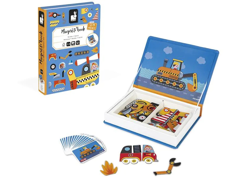 Janod Beschäftigungsspielzeug Magnetbuch Fahrzeuge