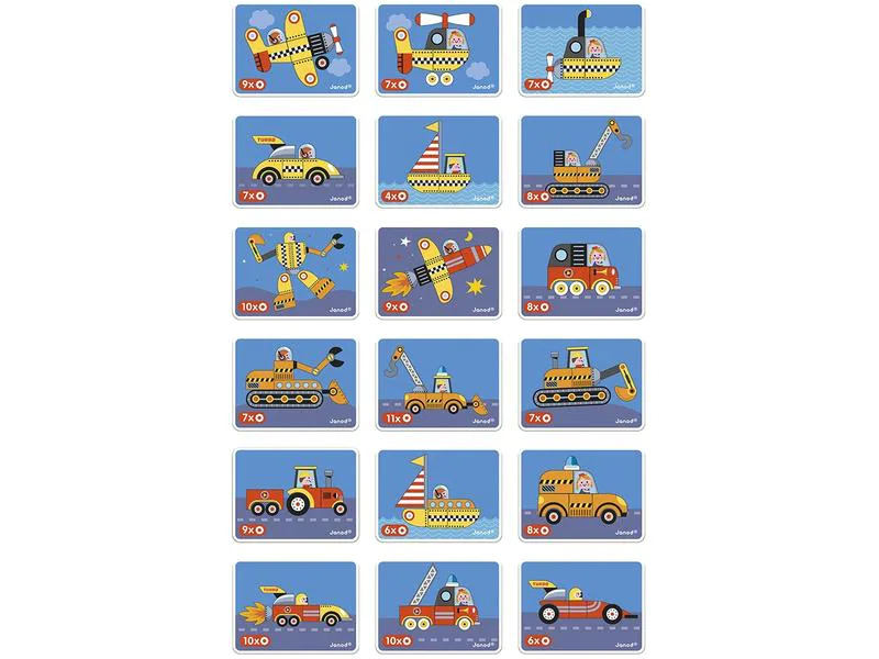 Janod Beschäftigungsspielzeug Magnetbuch Fahrzeuge
