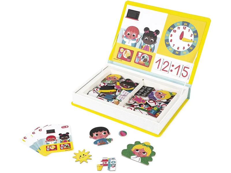 Janod Beschäftigungsspielzeug Magnetbuch Lerne die Uhr