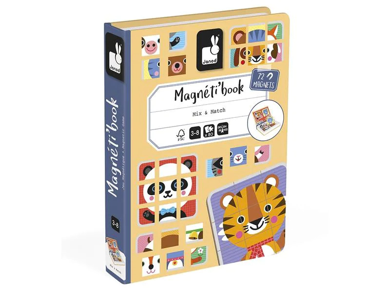 Janod Beschäftigungsspielzeug Magnetbuch Mix &amp; Match