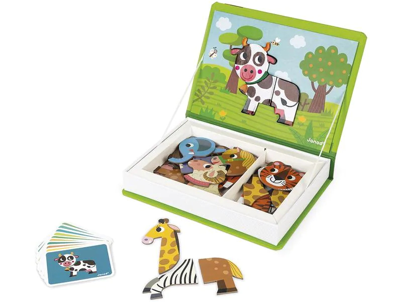 Janod Beschäftigungsspielzeug Magnetbuch Tiere