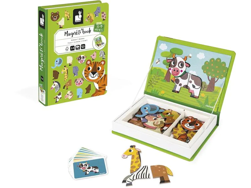 Janod Beschäftigungsspielzeug Magnetbuch Tiere