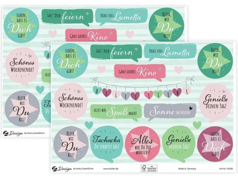 Avery Zweckform Motivsticker A5 DEKO Gute Wünsche