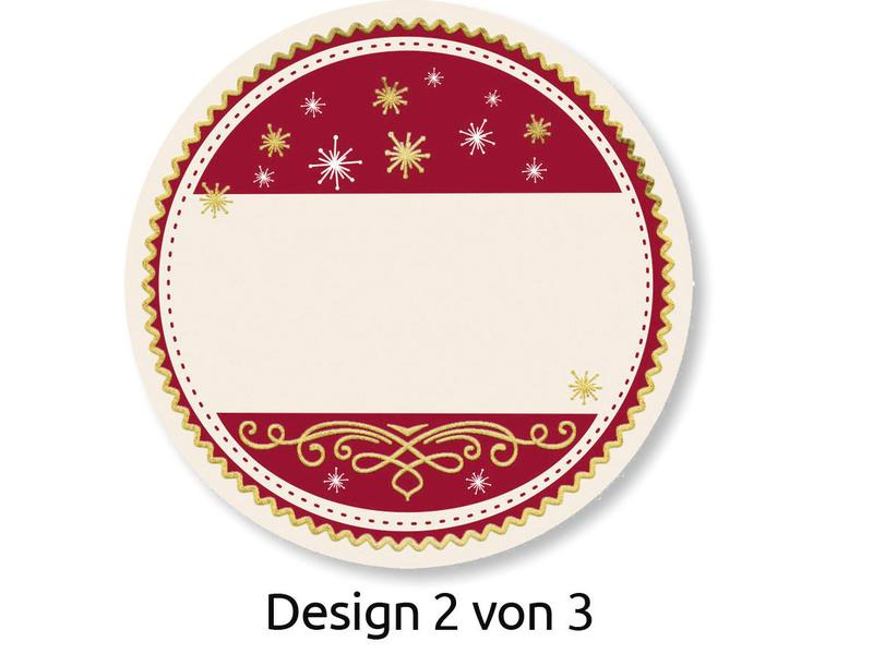 Avery Zweckform Sticker auf Rolle Geschenk 50 Stück Grün/Rot/Weiss