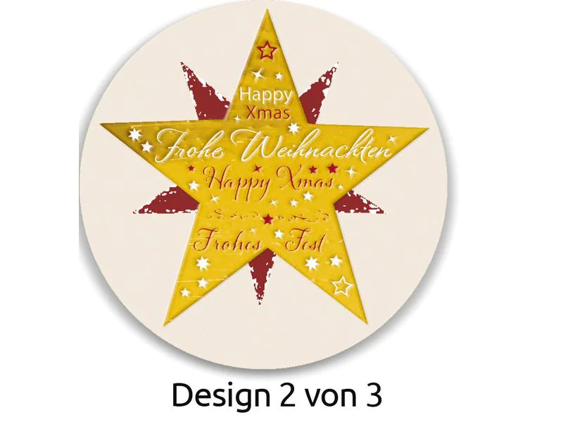 Avery Zweckform Sticker auf Rolle Tannenbaum 50 Stück Gold/Rot