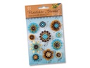 Folia Motivsticker Blumen Coffee Mehrfarbig  11 Stück