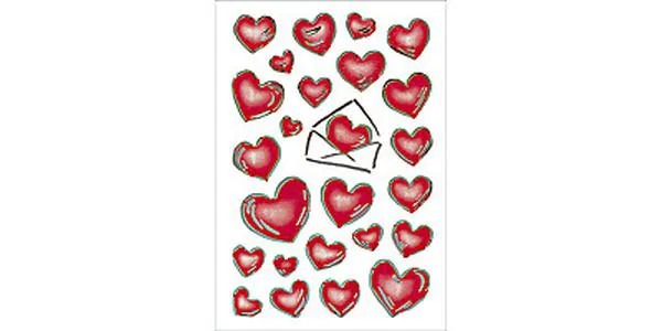 HERMA 3D-Sticker Herzen mit Silberprägung 50 Stück Rot