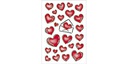 HERMA 3D-Sticker Herzen mit Silberprägung 50 Stück Rot