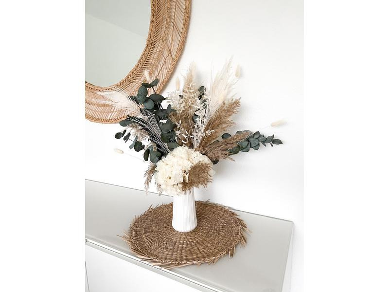 Soli Collection Trockenblumen Lara 60 cm, Weiss/Grün