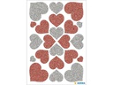 HERMA Motivsticker Herzen Glittery 22 Stück Grau/Rot