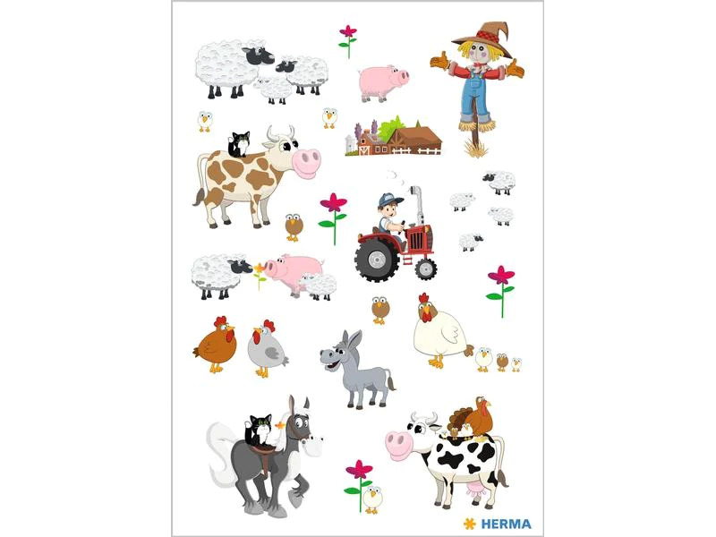 Herma Stickers Motivsticker Kleine Farm 3 Blatt à 45 Sticker Mehrfarbig