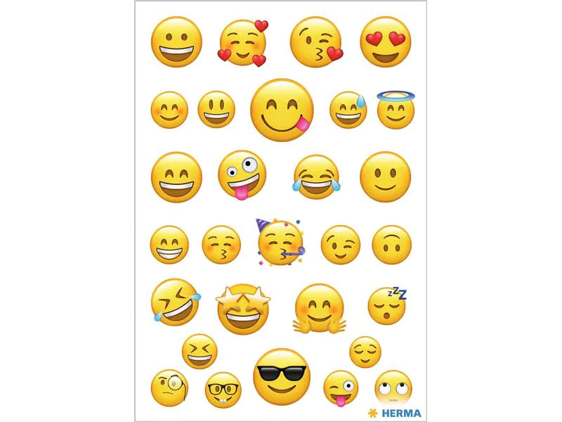 Herma Stickers Motivsticker Lovely Emojis 3 Blatt à 90 Sticker Mehrfarbig