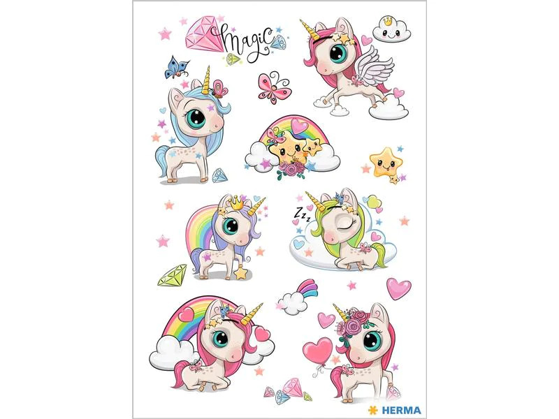 Herma Stickers Motivsticker Magic Einhorn 10 Stück Mehrfarbig