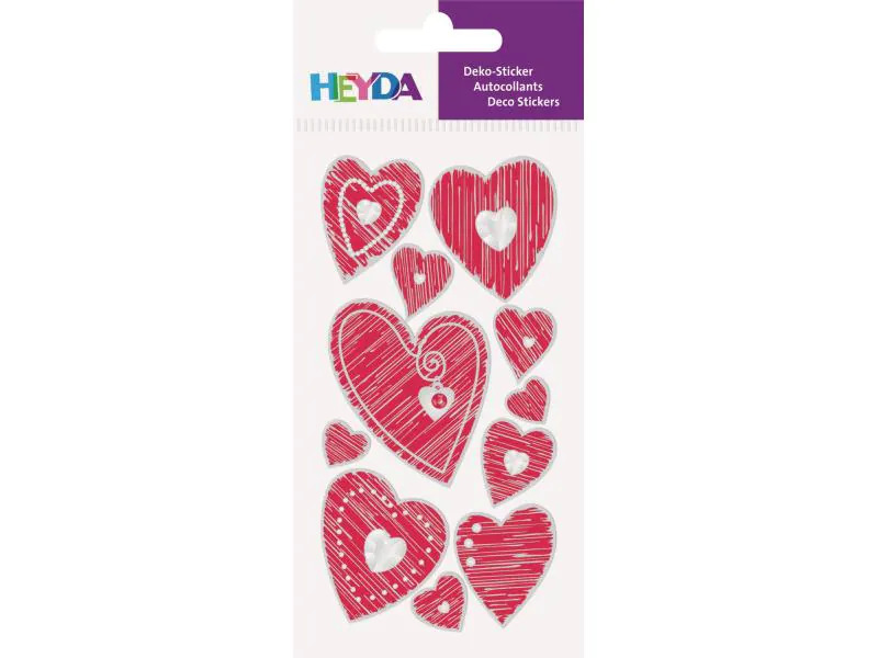 Heyda Motivsticker Mix  Herzen, Rot
