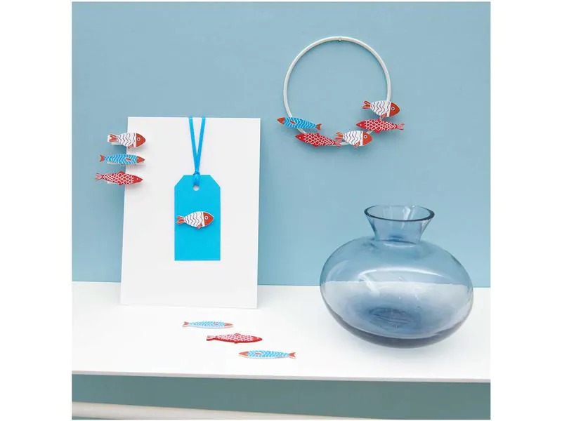 Rico Design Motivsticker Fische 24 Stück Mehrfarbig