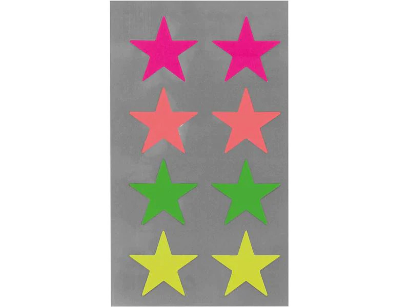 Rico Design Motivsticker Sterne L 4 Blätter, Neon
