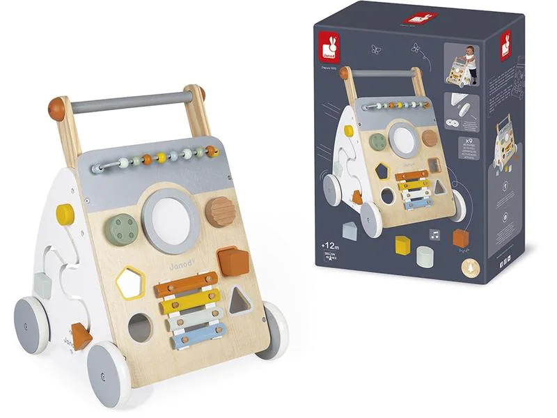 Janod Lauflernhilfe Sweet Cocoon Multiaktivitätswagen aus Holz