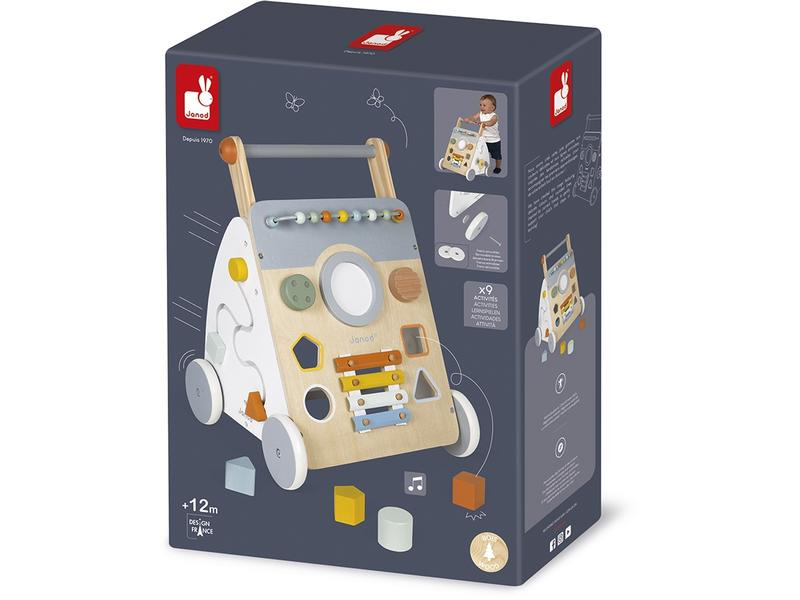 Janod Lauflernhilfe Sweet Cocoon Multiaktivitätswagen aus Holz