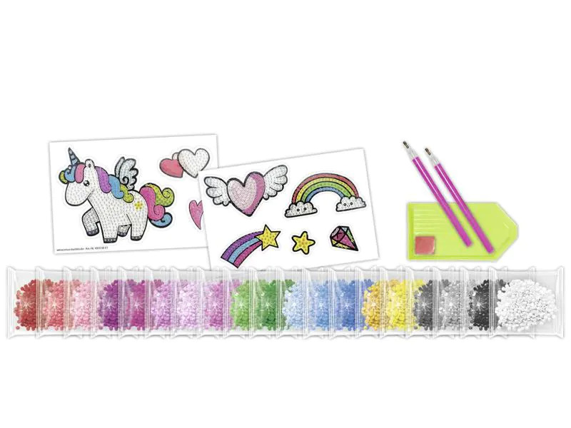 URSUS Motivsticker Diamond Painting Unicorn Pink/Weiss  1 Stück