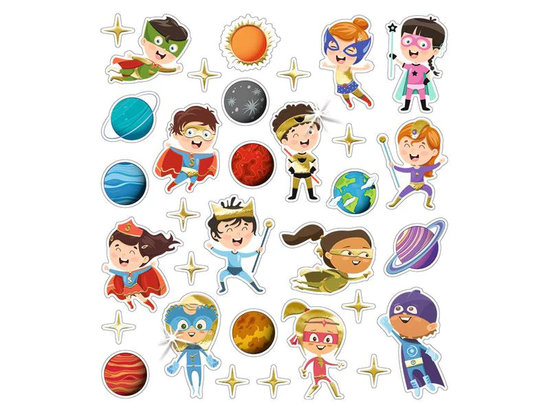 URSUS Motivsticker Glitter Fun Dinos 4 Blatt, 138 Sticker