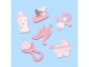 HobbyFun Miniatur-Figur Baby Mädchen Hellrosa