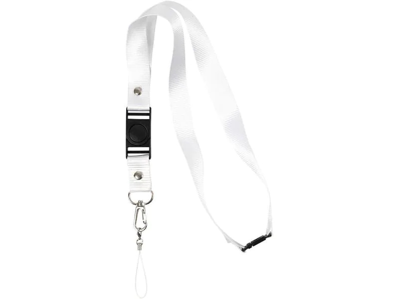 Creativ Company Schlüsselband 53 cm x 2 cm 5 Stück, Weiss