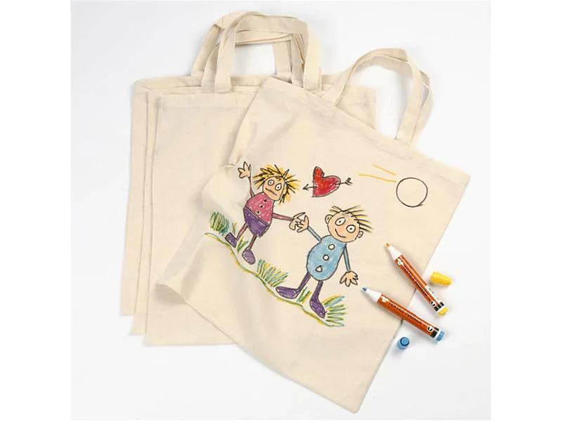 Creativ Company Stofftasche 38 x 42 cm 5 Stück, Beige