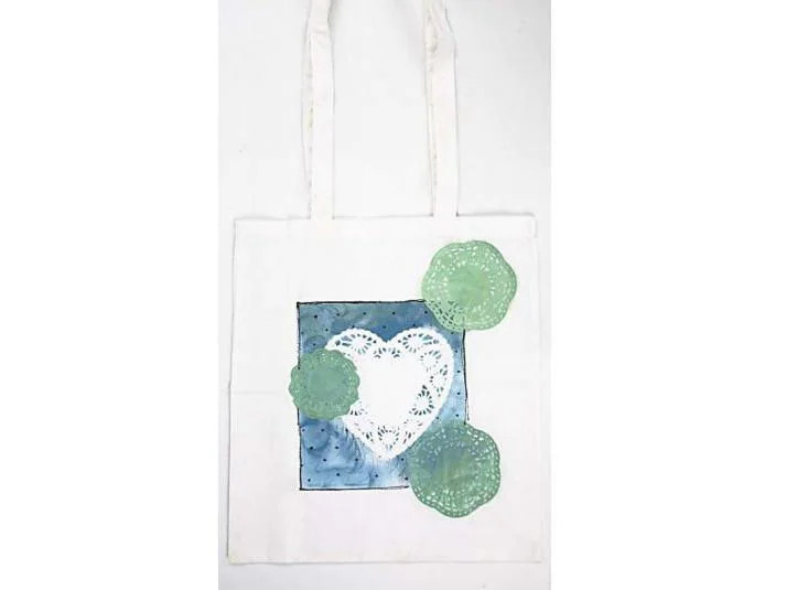 Creativ Company Stofftasche 38 x 42 cm Baumwolle, Weiss