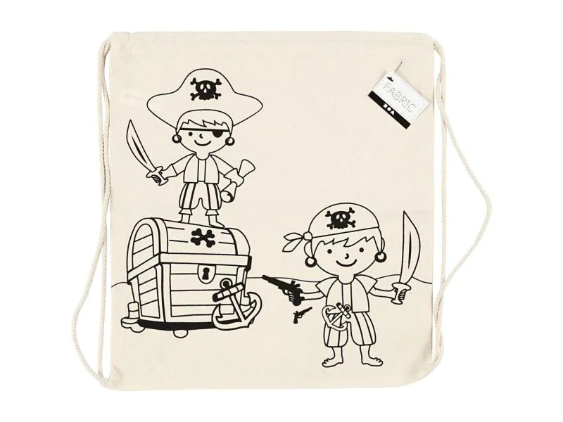 Creativ Company Turnbeutel 37 x 41 cm Hellnatur, Piraten